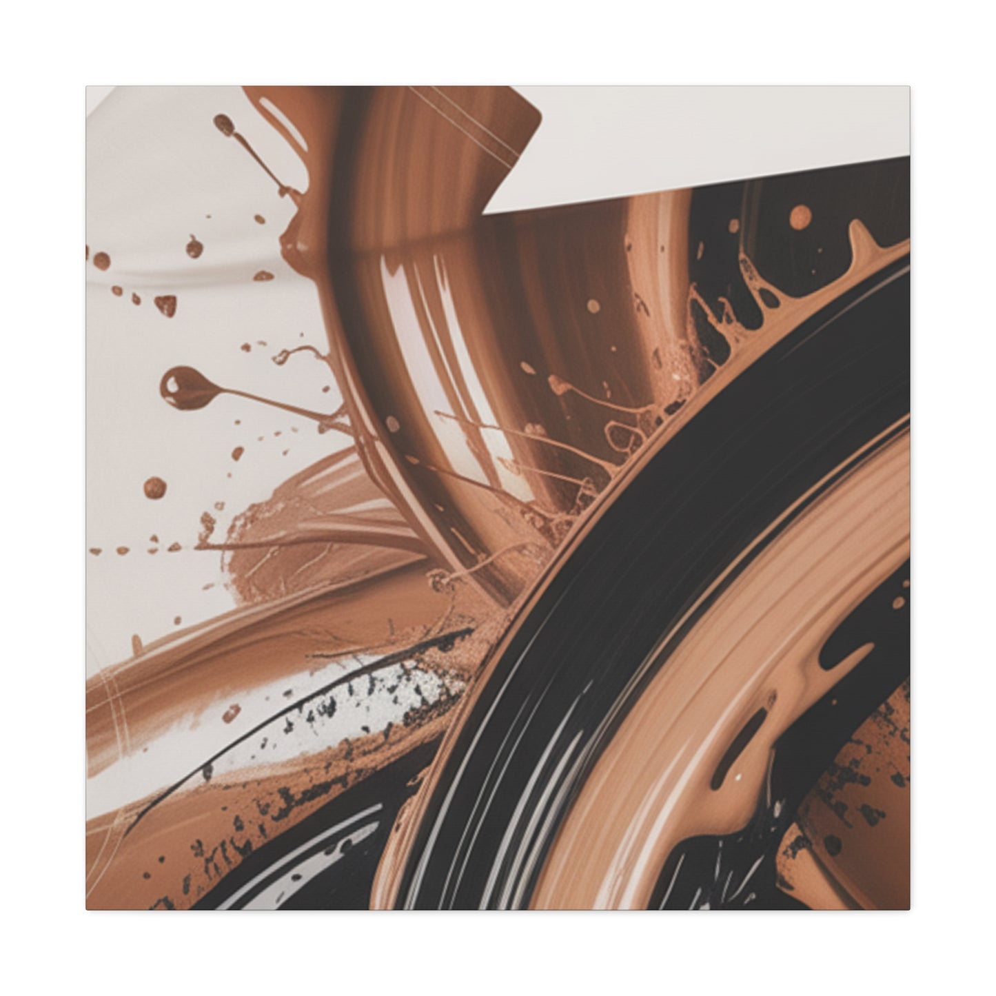 Abstract Brown Swirl Matte Canvas Wall Art (Stretched 1.25")