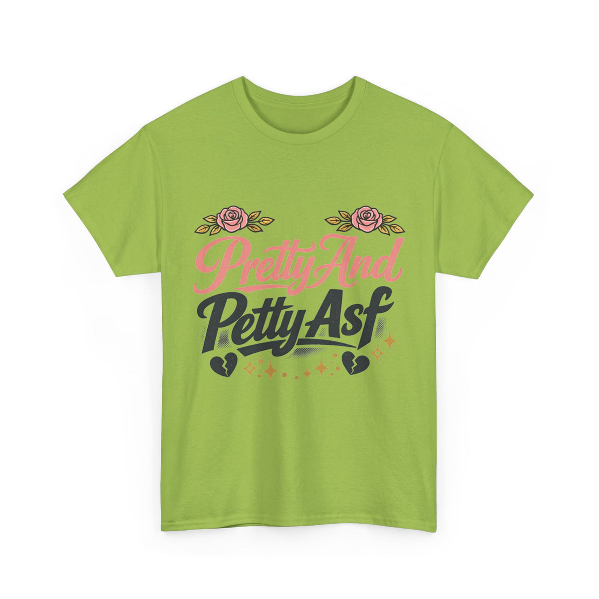 Pretty And Petty Asf Tee — Floral Retro Slogan T‑Shirt