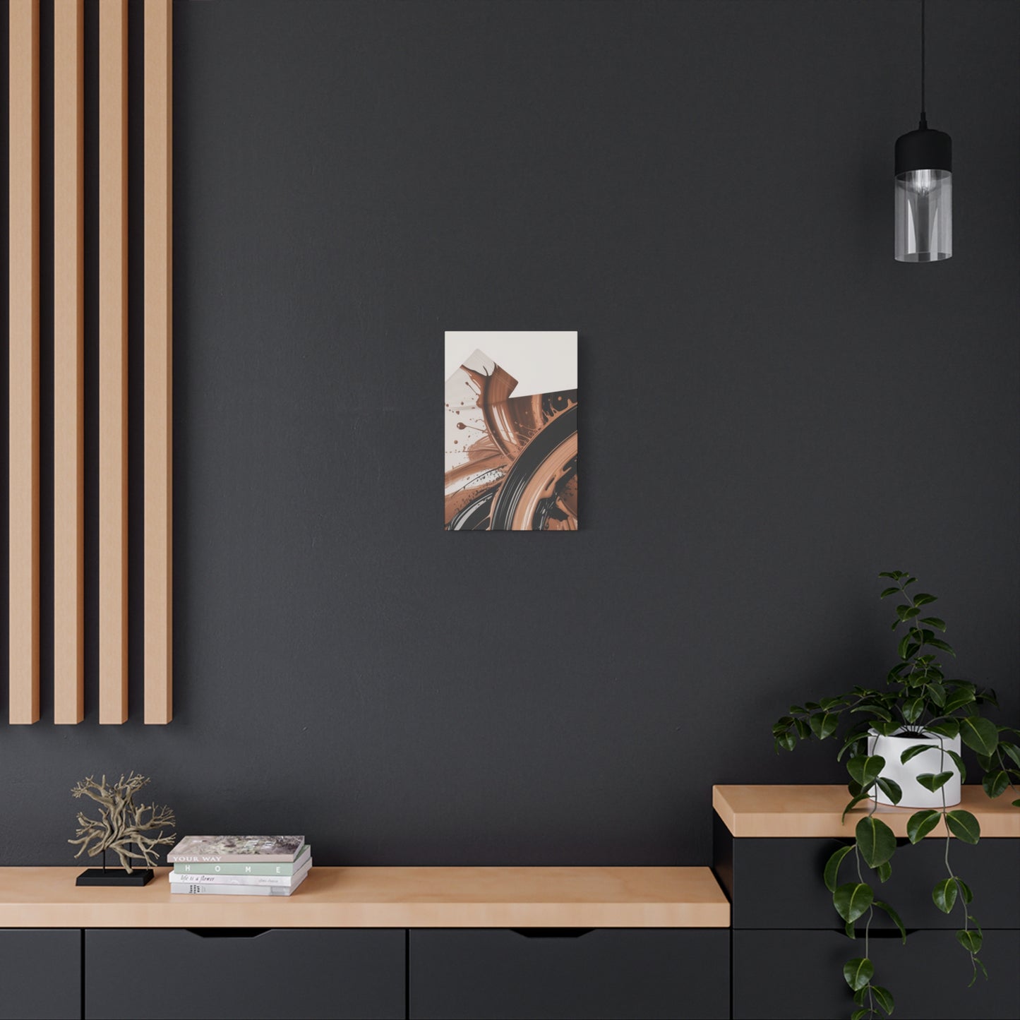 Abstract Brown Swirl Matte Canvas Wall Art (Stretched 1.25")