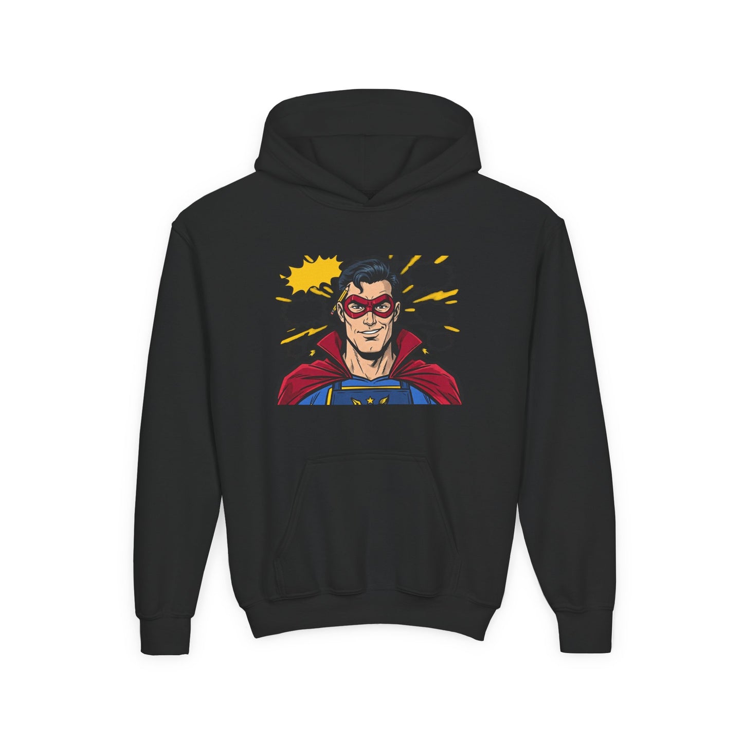 Comic Book Man Youth Hoodie — Graphic Superhero Pullover