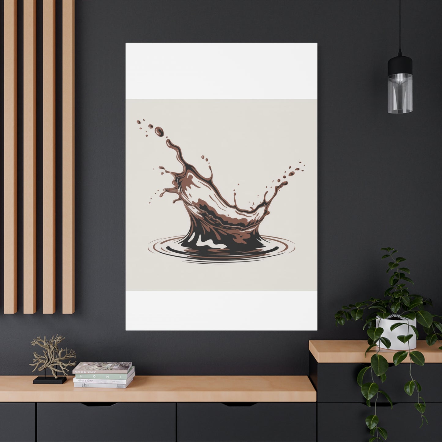Chocolate Splash Matte Canvas Wall Art – Modern Kitchen Decor