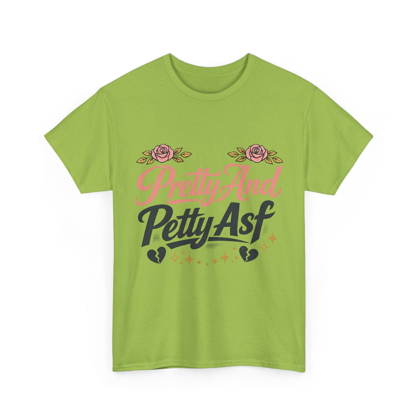 Pretty And Petty Asf Tee — Floral Retro Slogan T‑Shirt