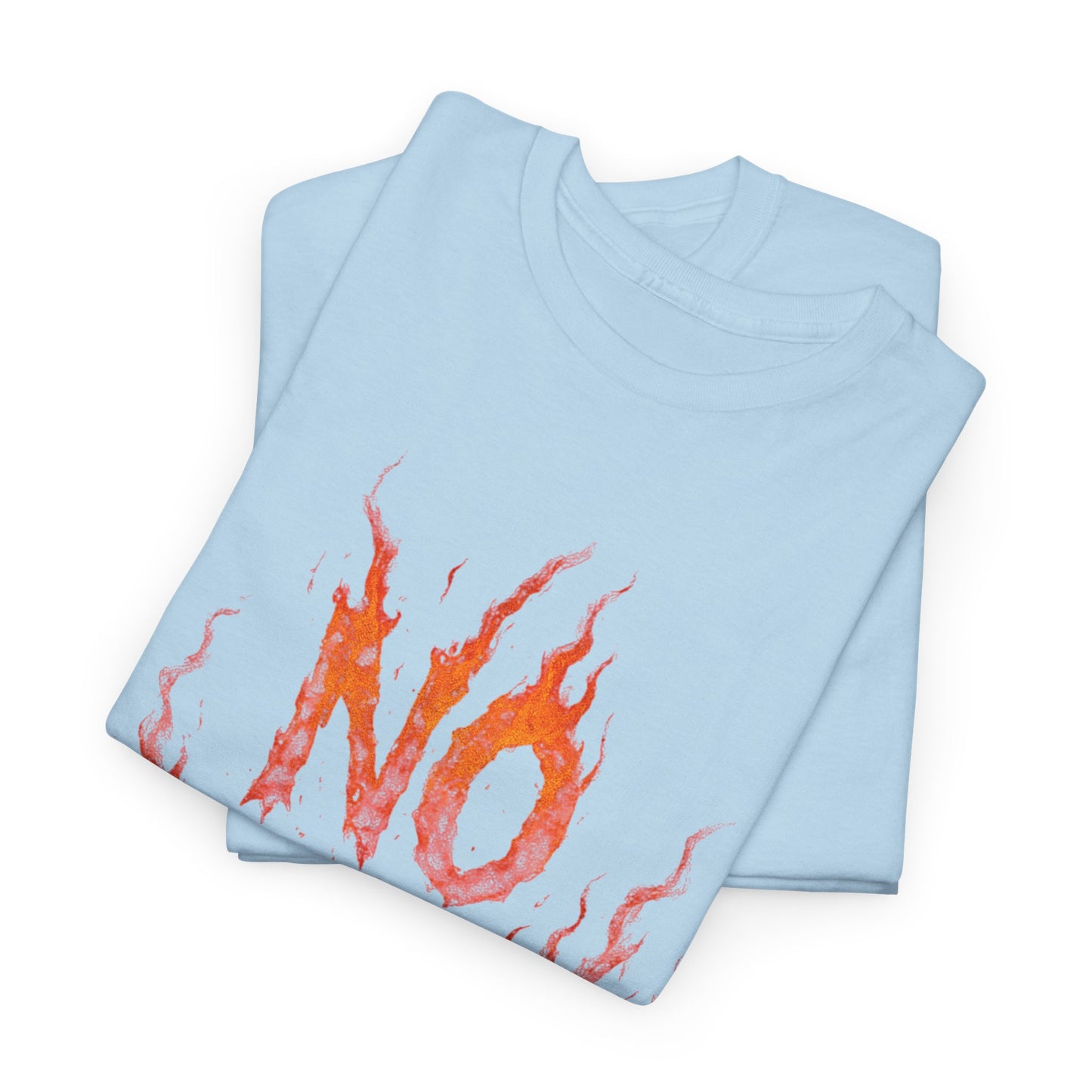 Graphic Tee — 'No Regrets' / 'Proof of Survival' Flame Text Shirt