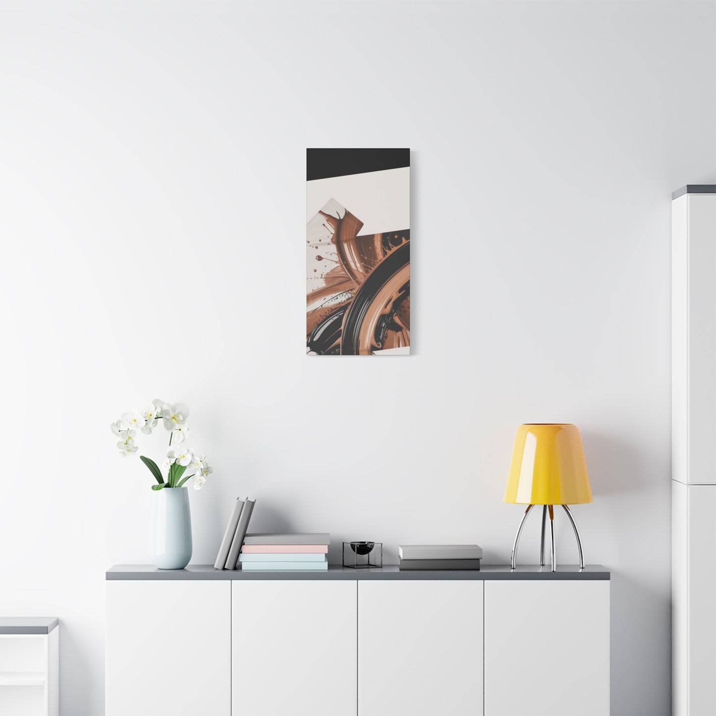 Abstract Brown Swirl Matte Canvas Wall Art (Stretched 1.25")