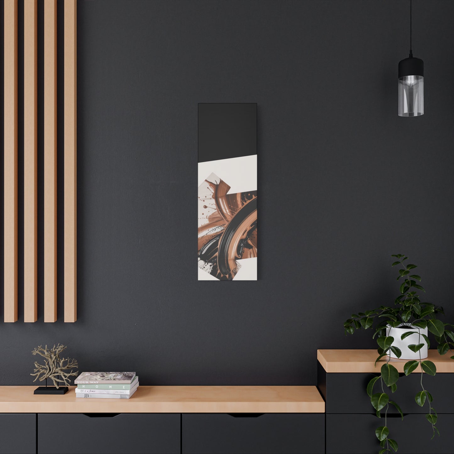 Abstract Brown Swirl Matte Canvas Wall Art (Stretched 1.25")