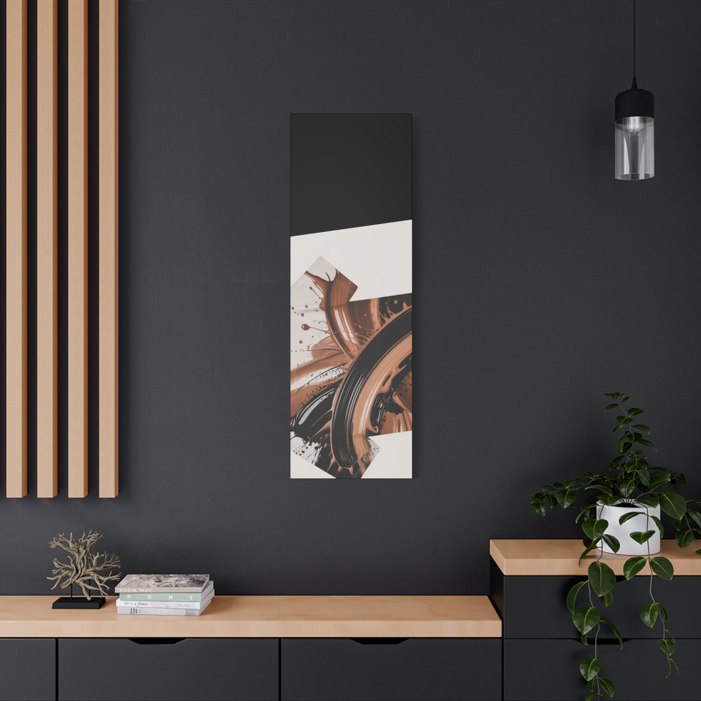 Abstract Brown Swirl Matte Canvas Wall Art (Stretched 1.25")