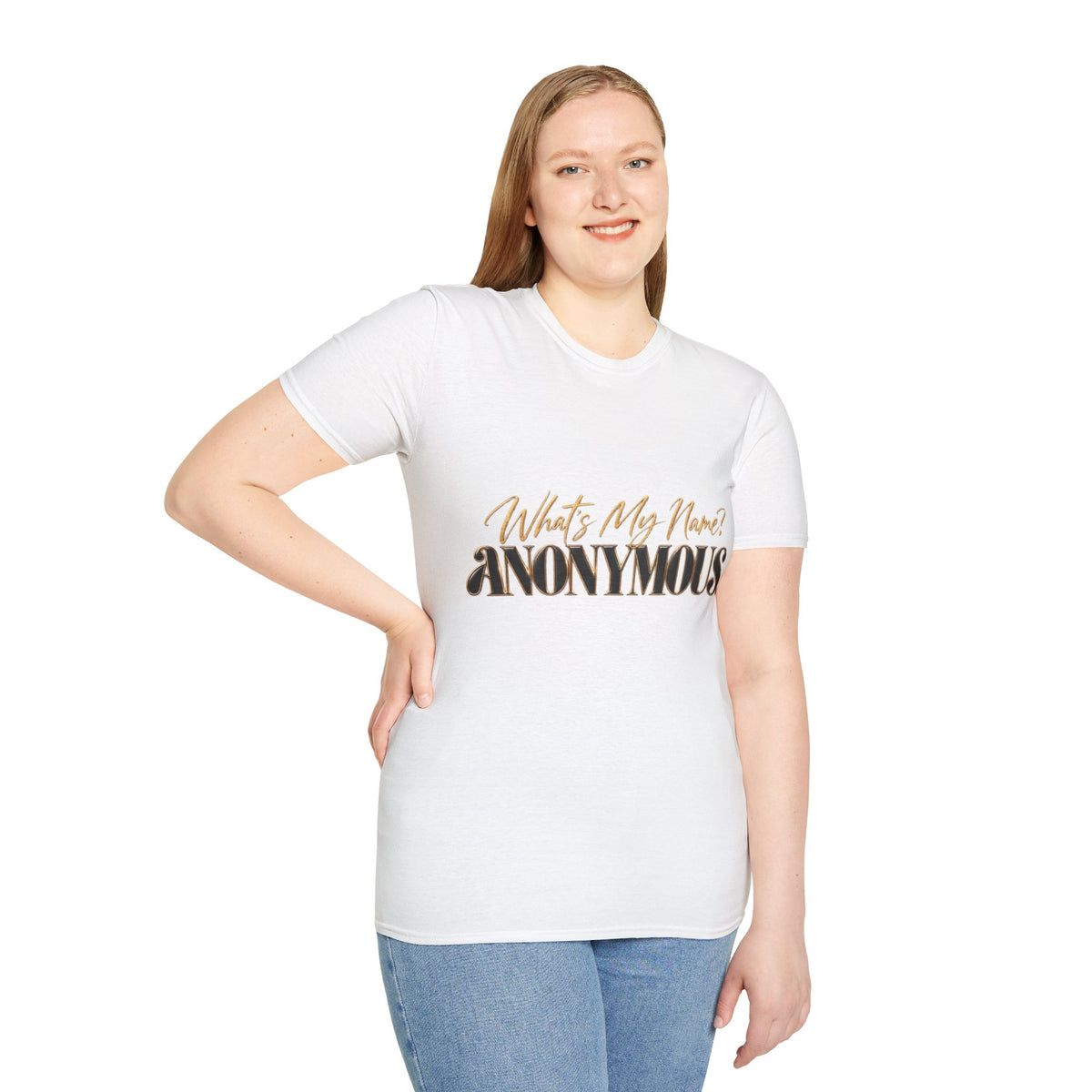 What's My Name? ANONYMOUS. T‑Shirt — Bold Script Graphic Tee