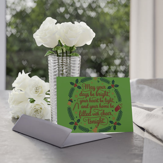 Holiday Cards — Festive Ornament Wreath Two-Sided Christmas Greeting Cards
