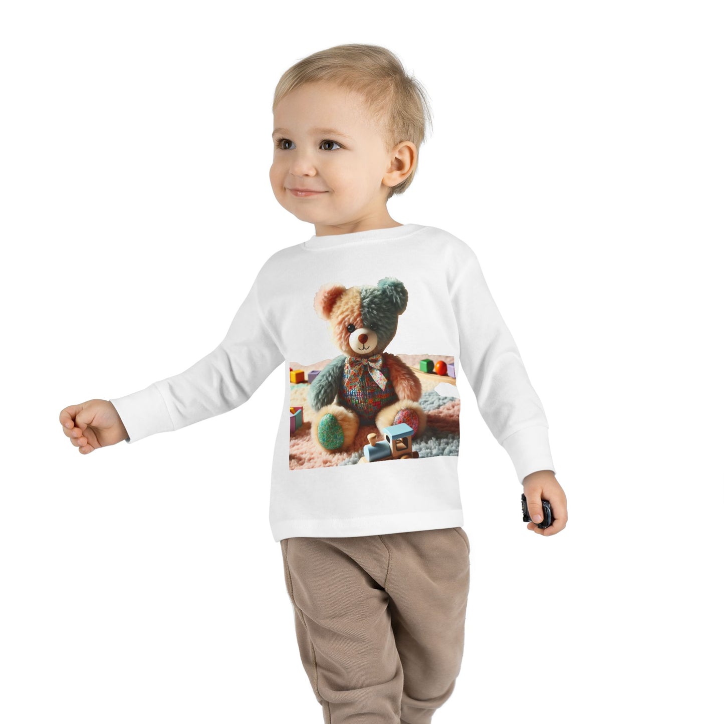 Toddler Long Sleeve Tee with Adorable Bear Design, Cute Kids Shirt, Gift for Toddlers, Birthday Outfit, Baby Shower Gift