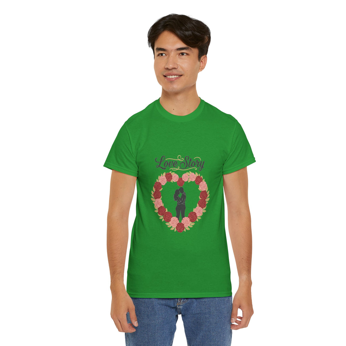 Love Story T-Shirt — 'Love Story' Floral Heart Romance Tee