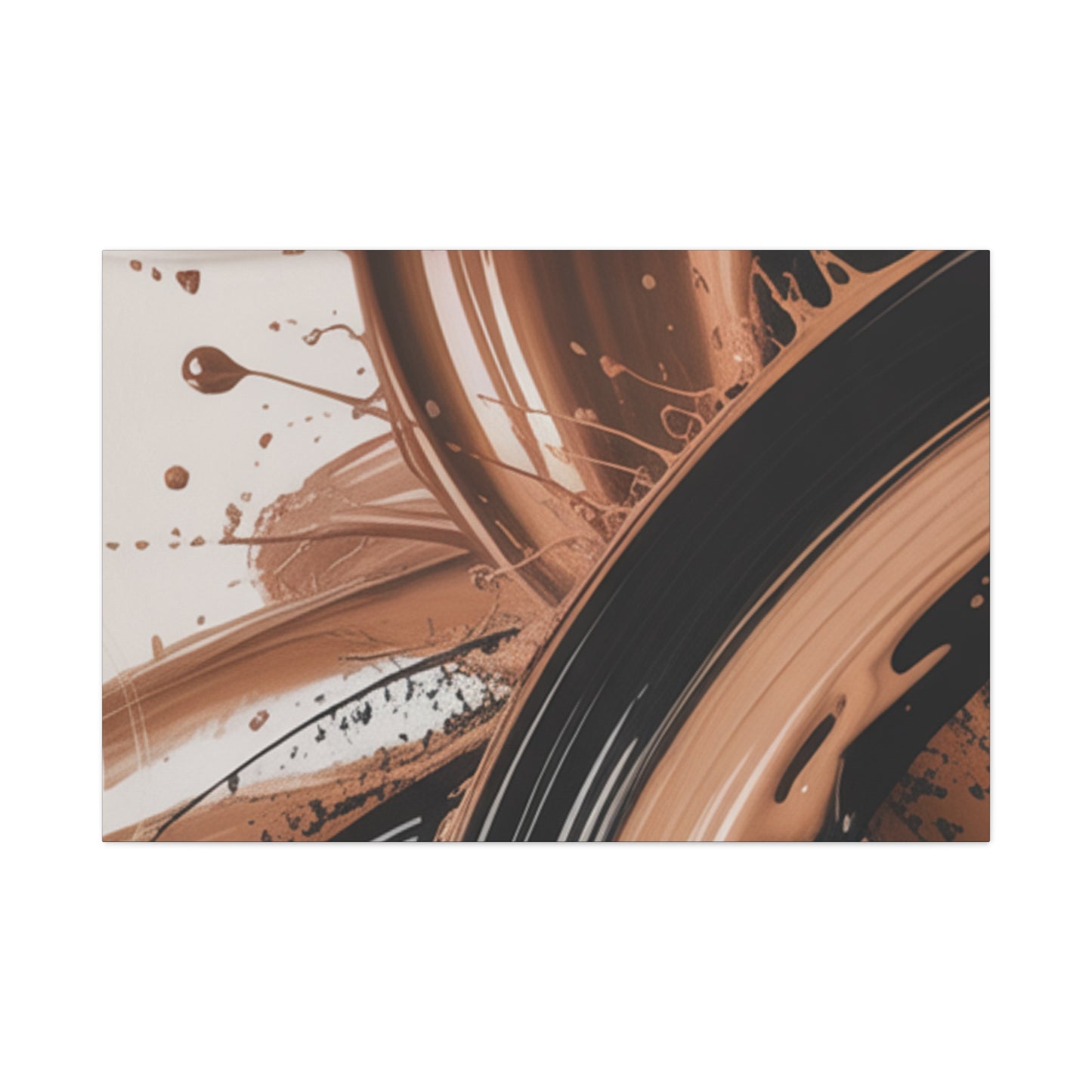 Abstract Brown Swirl Matte Canvas Wall Art (Stretched 1.25")