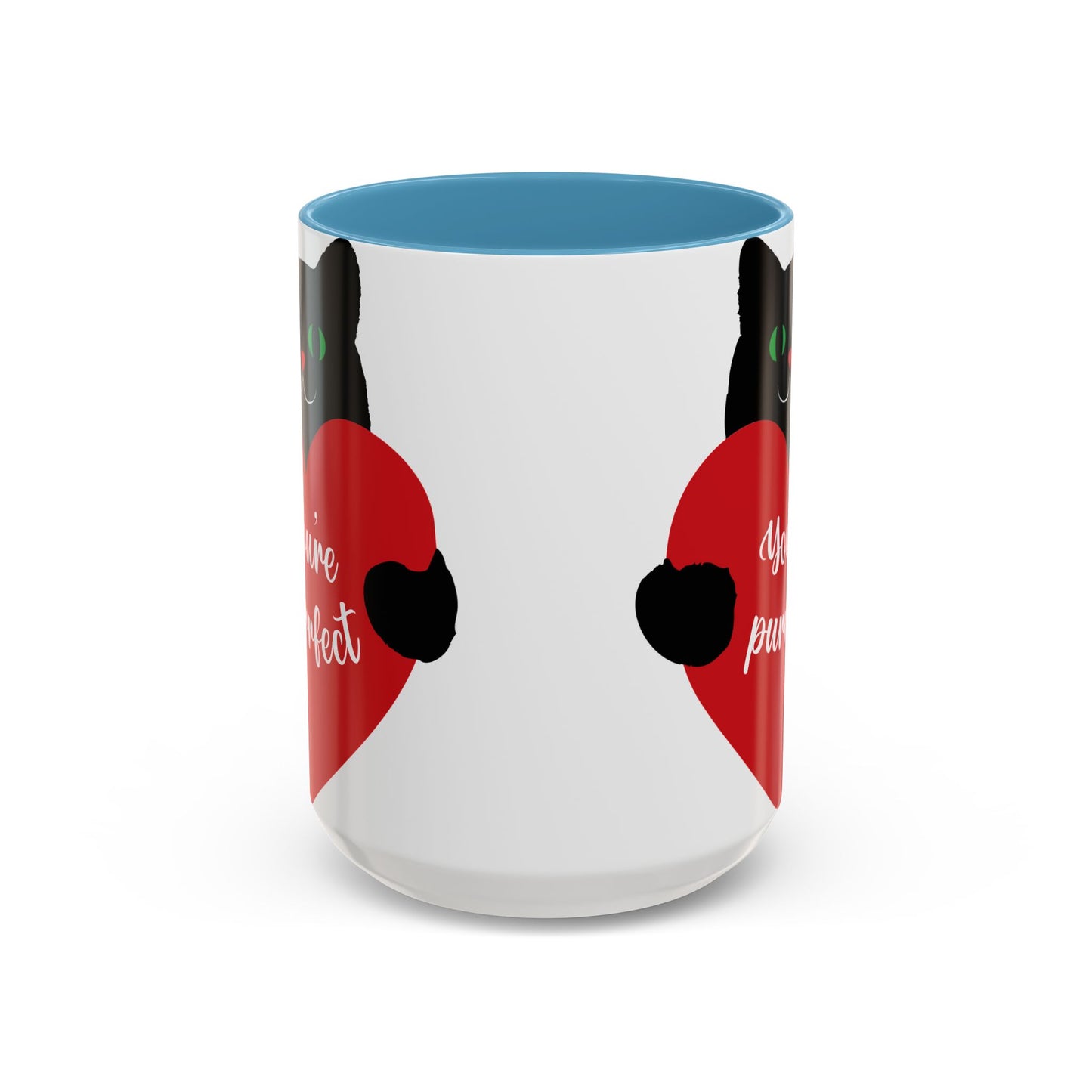 Purrfect Cat Heart Accent Coffee Mug – "You're Purrfect" 11/15oz