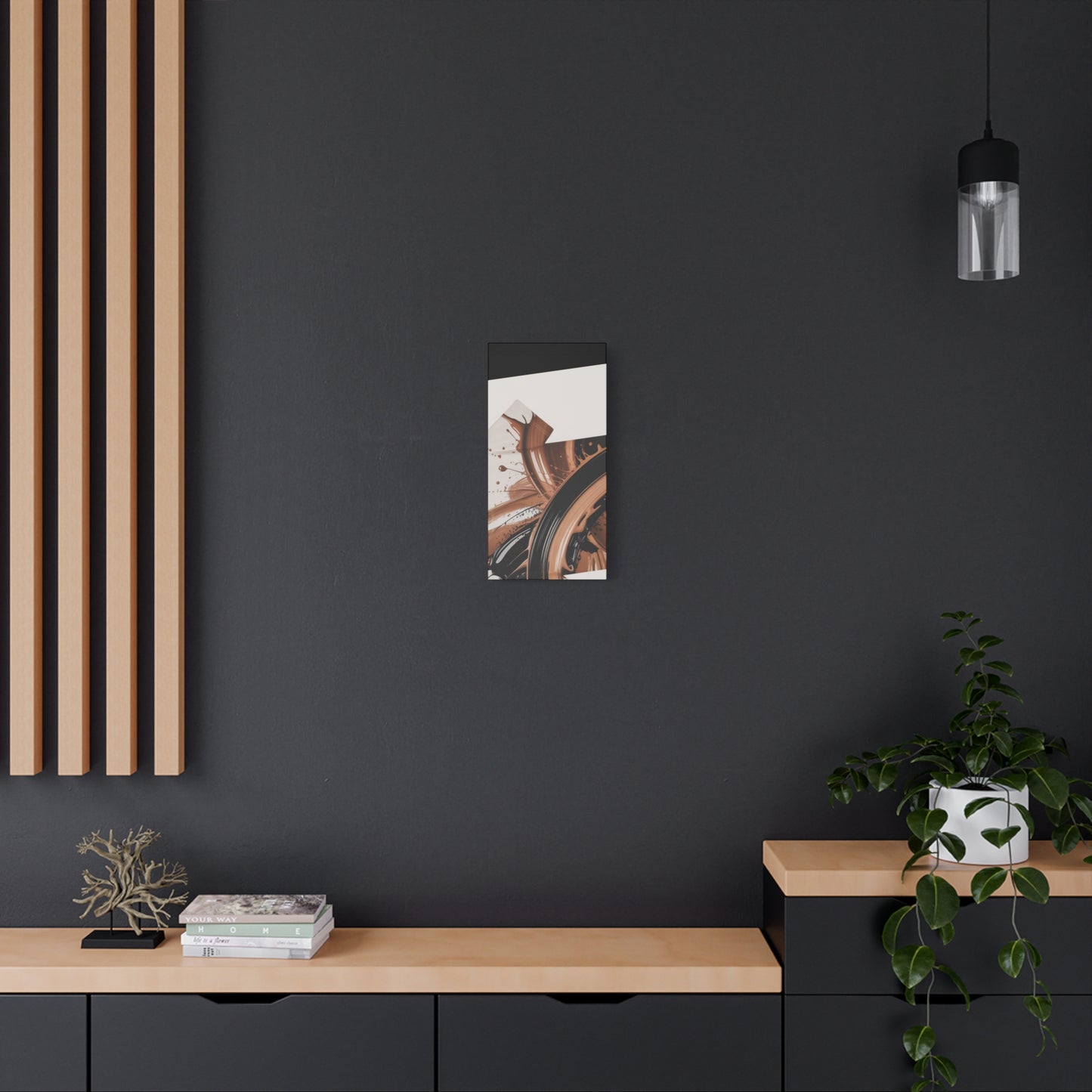 Abstract Brown Swirl Matte Canvas Wall Art (Stretched 1.25")