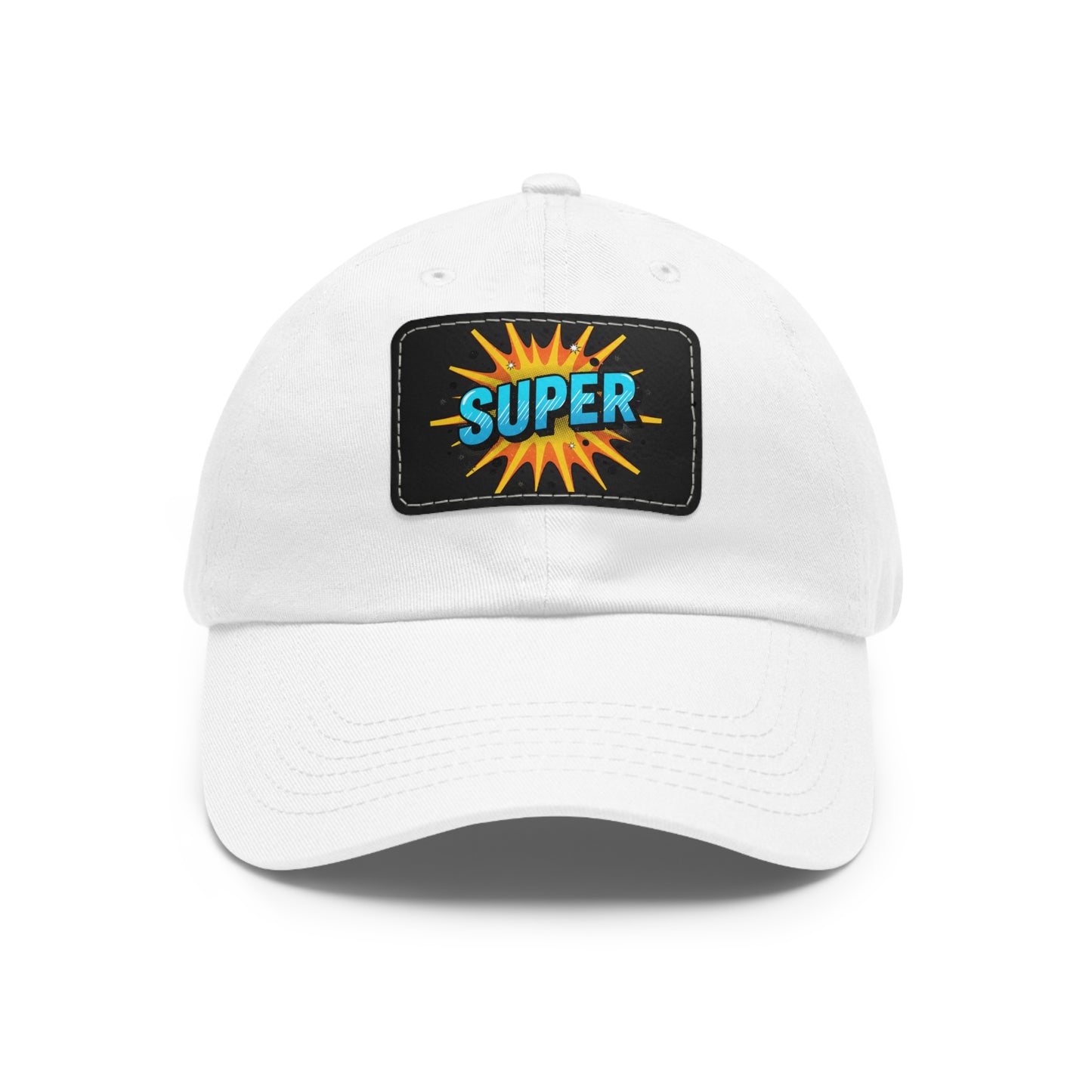 Super Dad Leather Patch Dad Hat — Embroidered 'SUPER' Cap