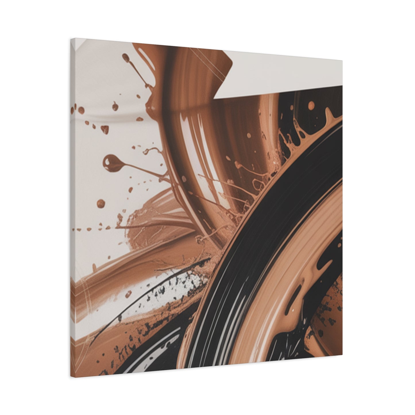 Abstract Brown Swirl Matte Canvas Wall Art (Stretched 1.25")