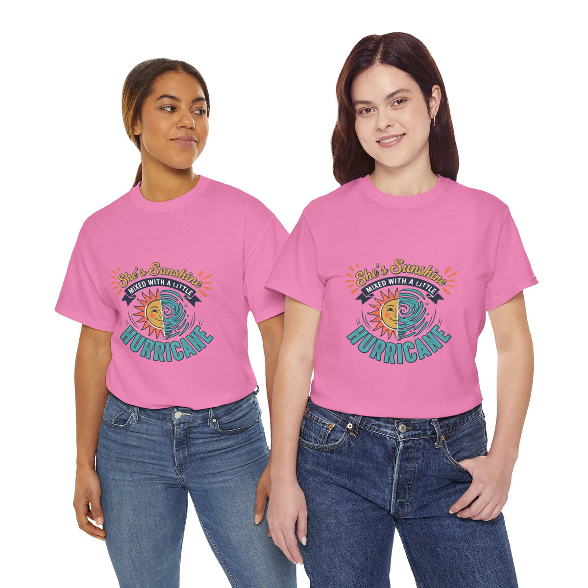 Sun & Sea Hurricane Graphic Tee – Retro Split Sun Wave Design