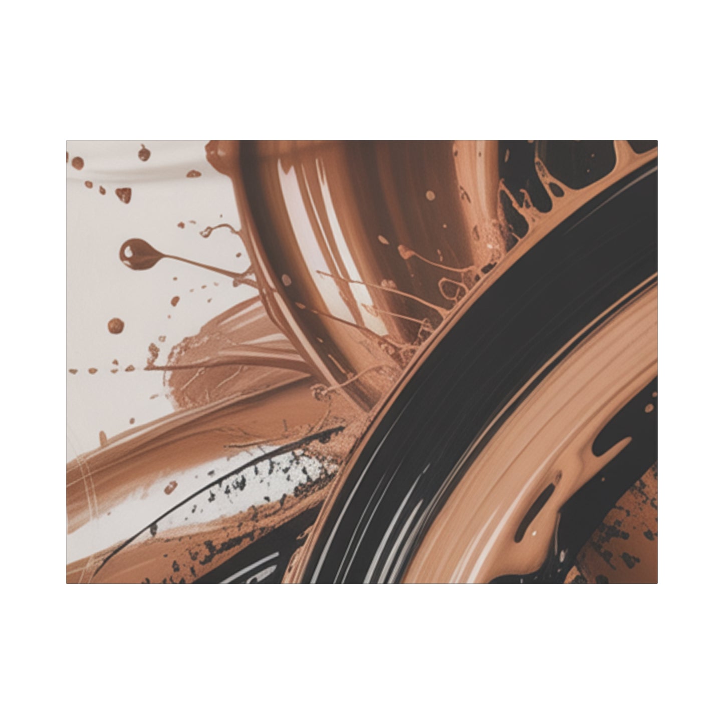 Abstract Brown Swirl Matte Canvas Wall Art (Stretched 1.25")