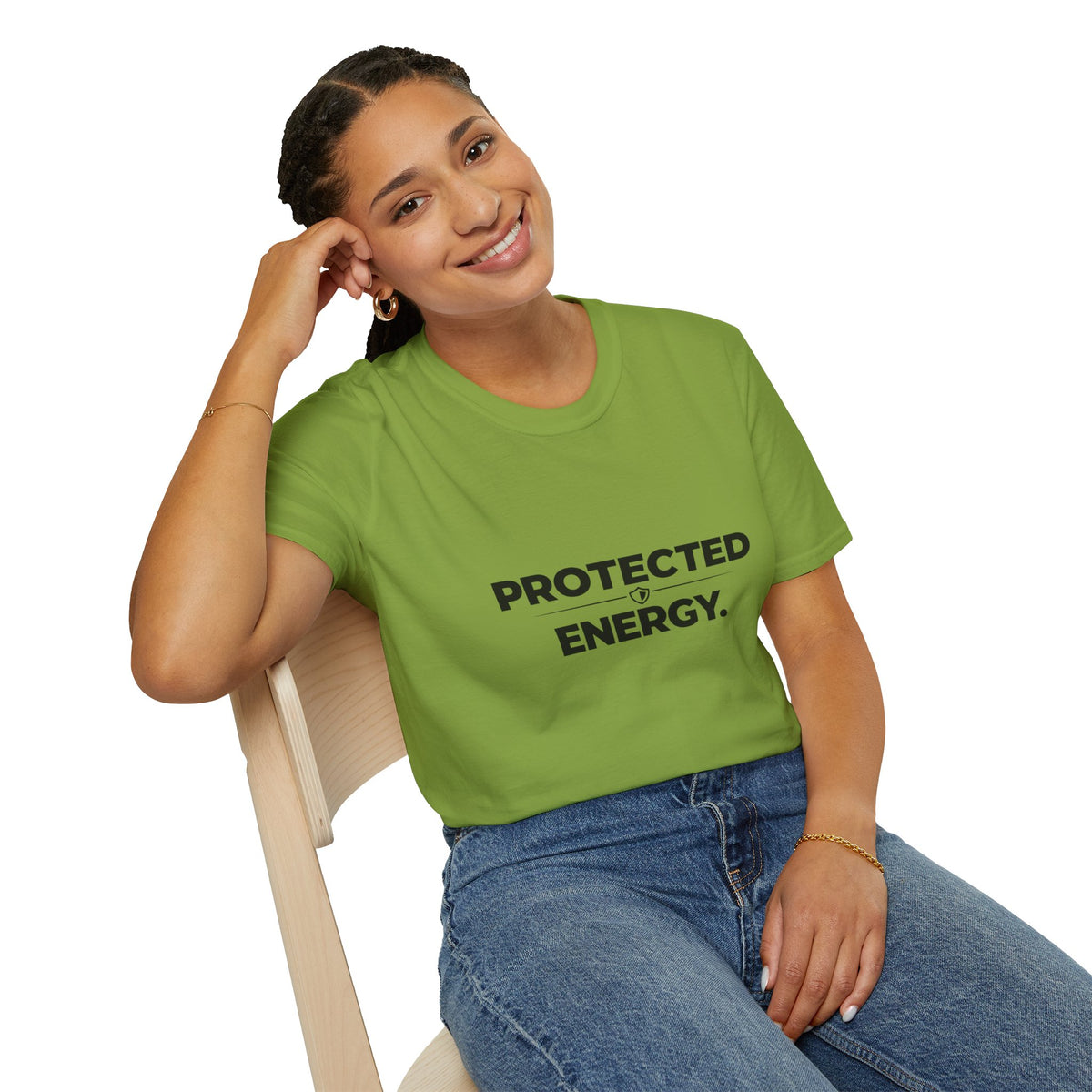 Protected Energy T‑Shirt — Minimalist Spiritual Graphic Tee