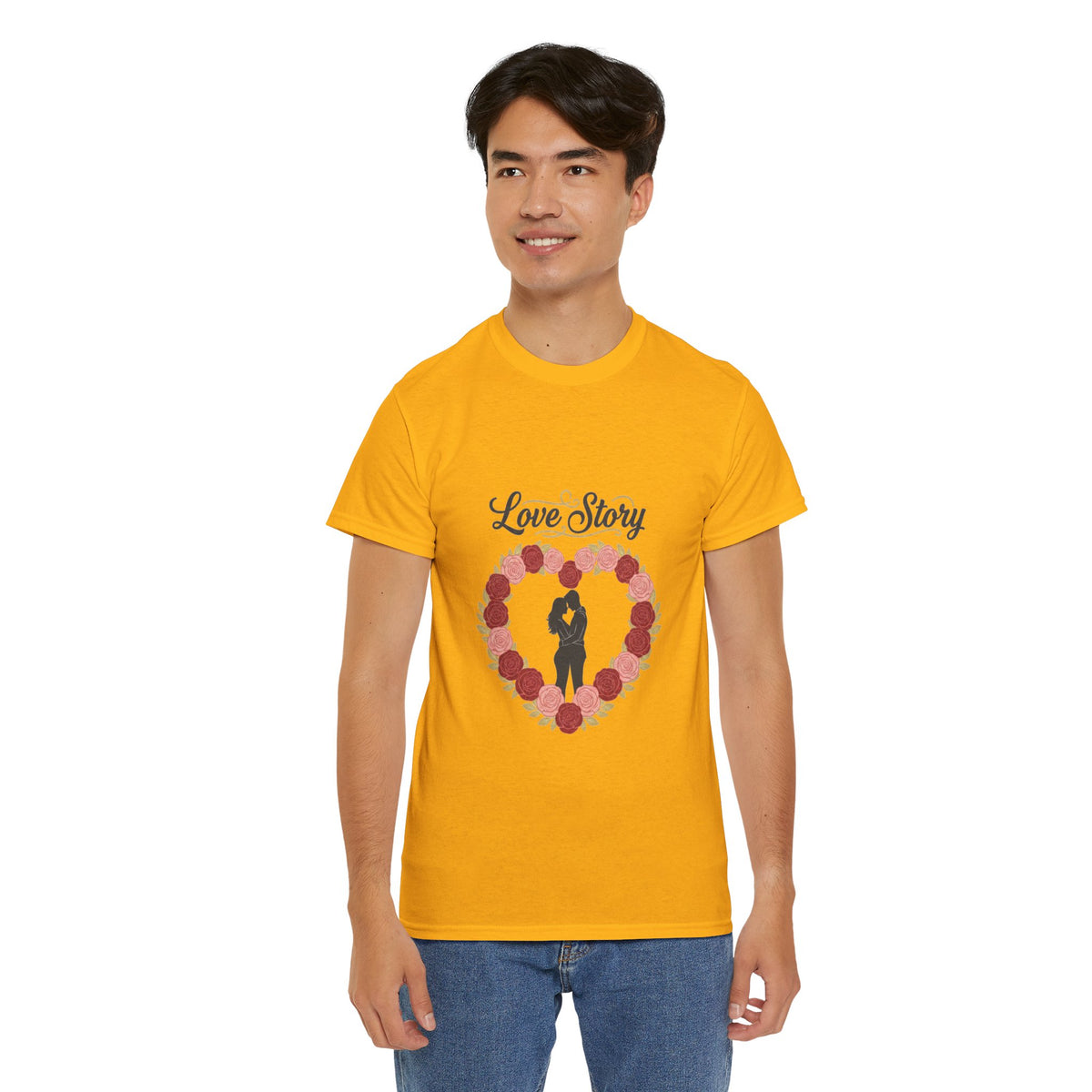 Love Story T-Shirt — 'Love Story' Floral Heart Romance Tee
