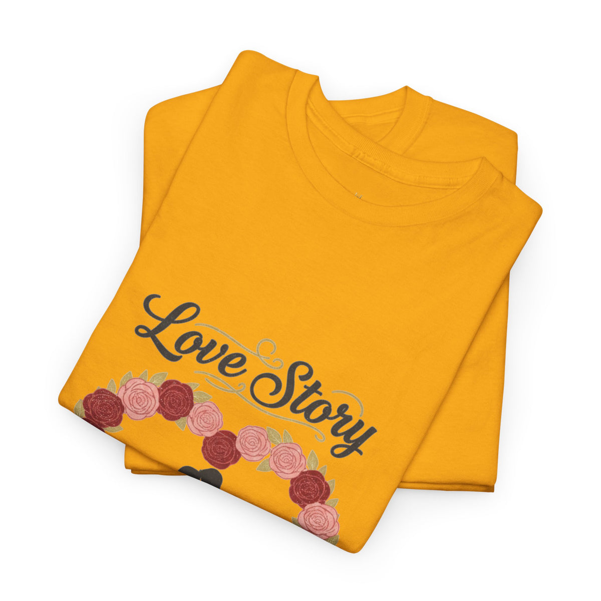 Love Story T-Shirt — 'Love Story' Floral Heart Romance Tee