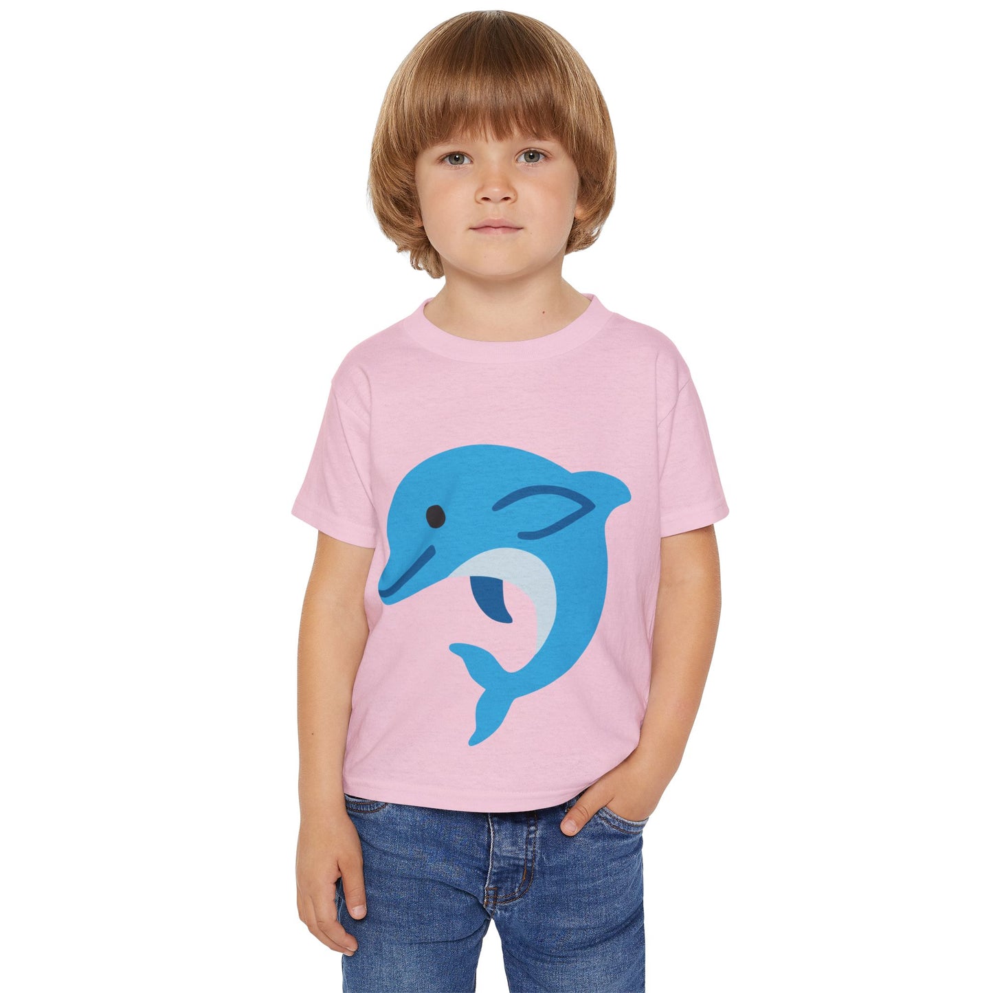 Cute Dolphin Toddler T-shirt, Eco-Friendly Kidswear