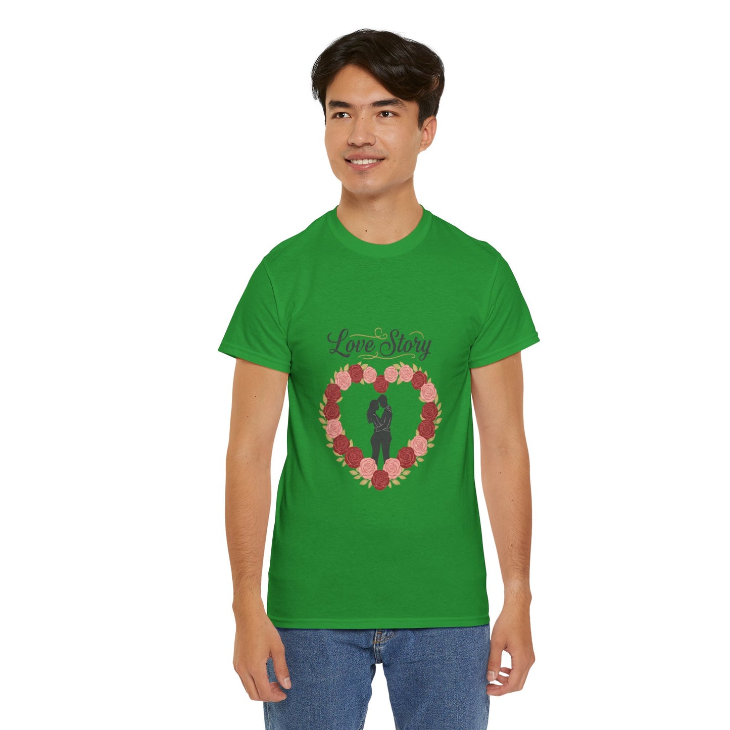 Love Story T-Shirt — 'Love Story' Floral Heart Romance Tee