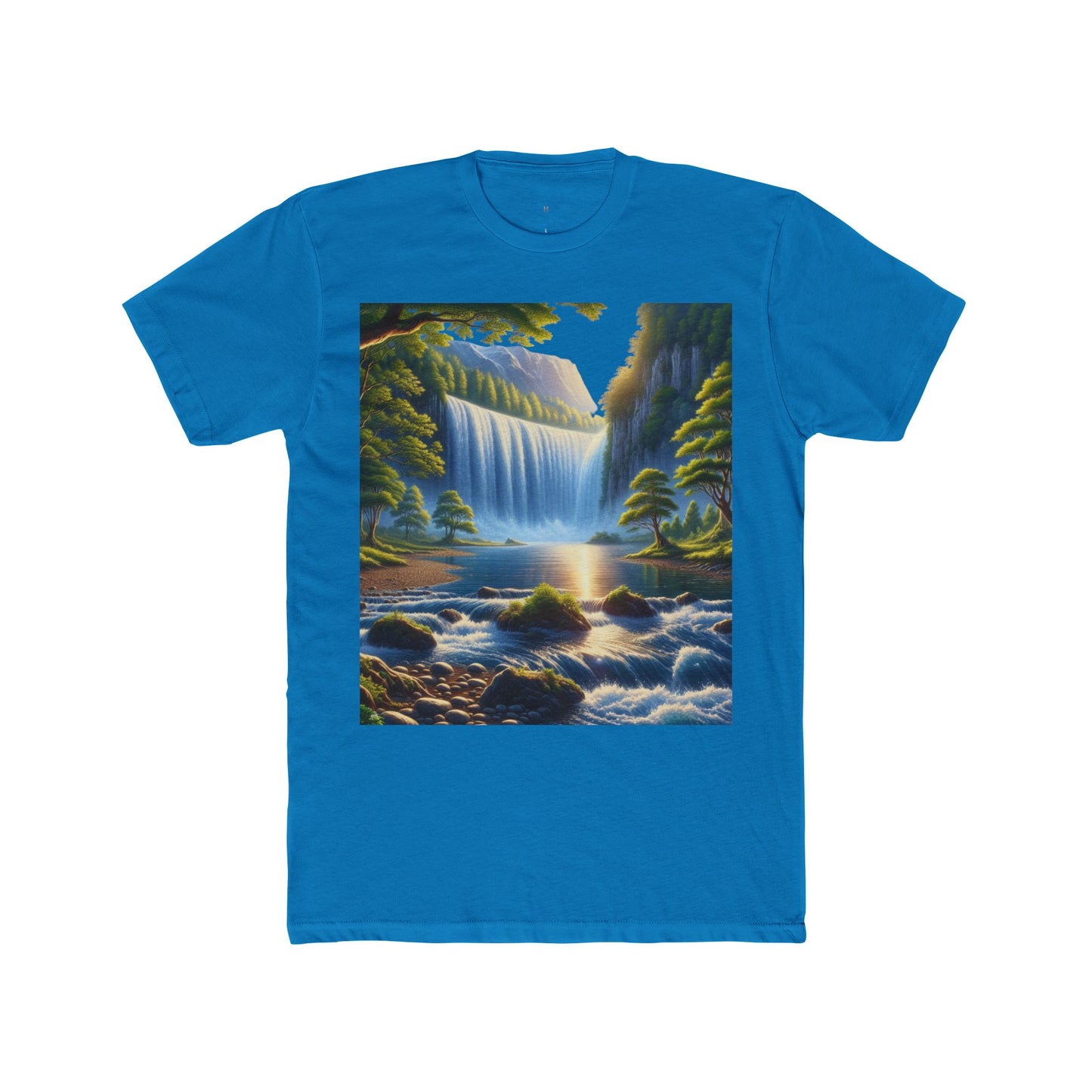 Serene Nature Landscape Tee, Eco-friendly Cotton Tee
