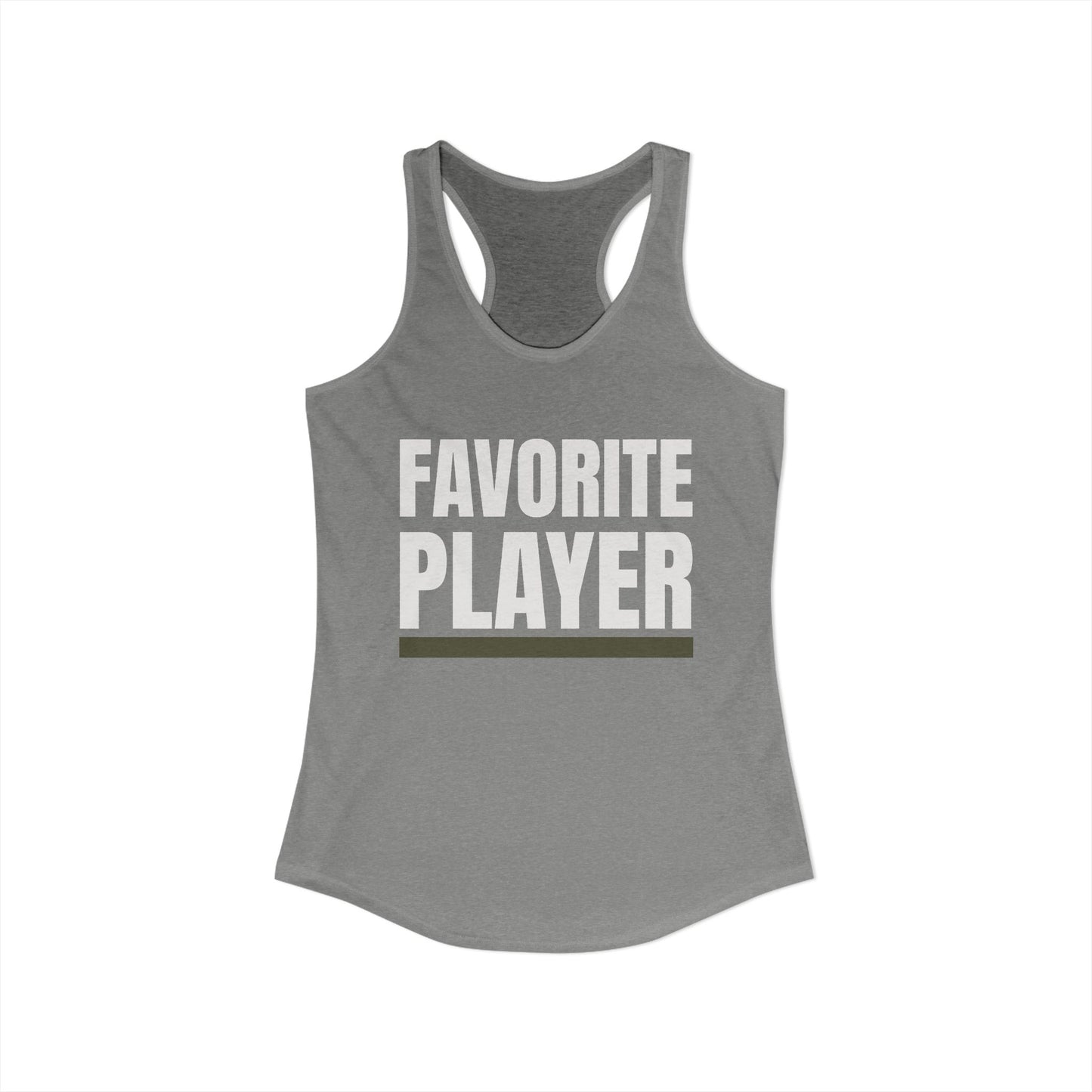 Favorite Player Women's Racerback Tank, Sports Apparel, Workout Top, Gift for Athletes, Summer Fashion, Team Spirit Gear