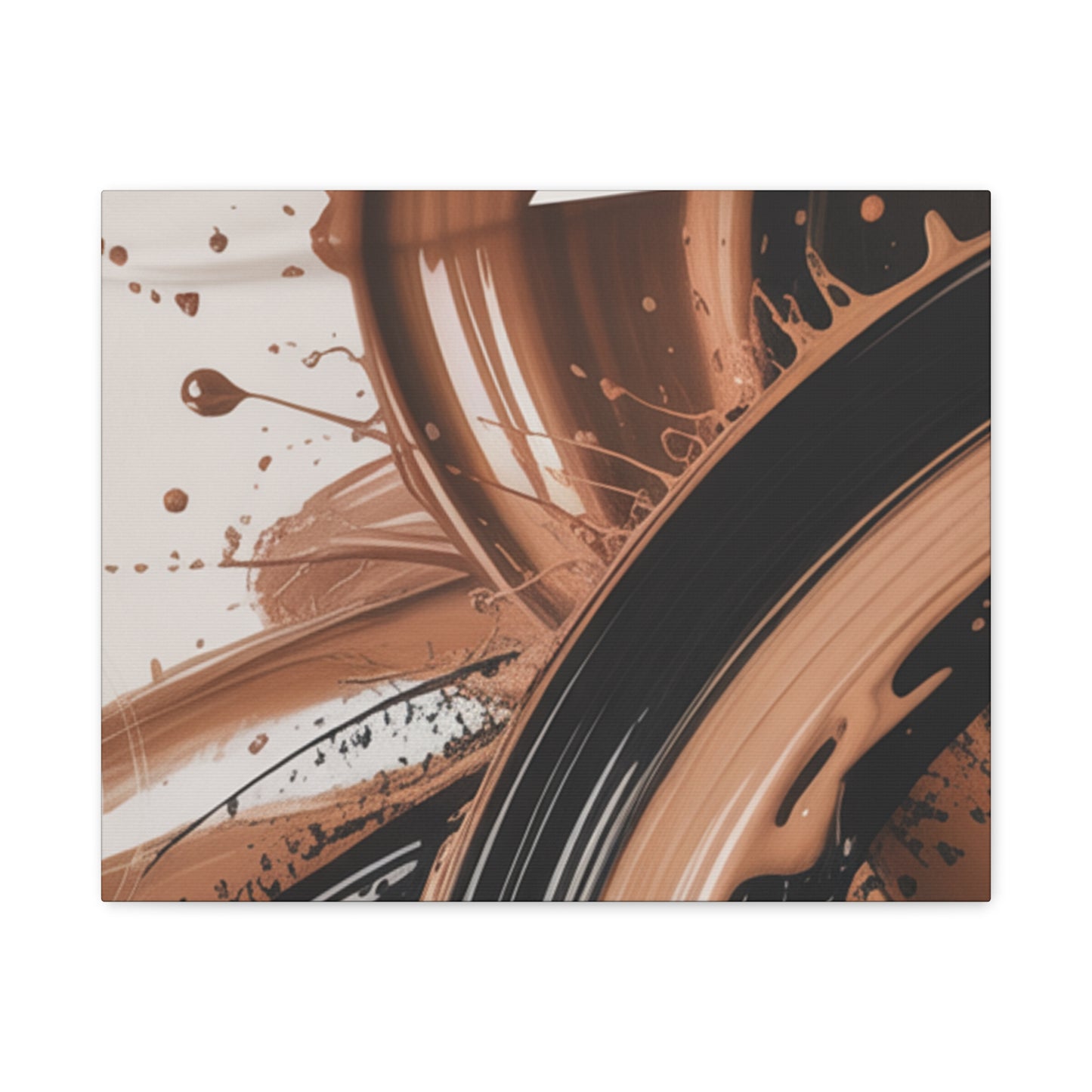 Abstract Brown Swirl Matte Canvas Wall Art (Stretched 1.25")