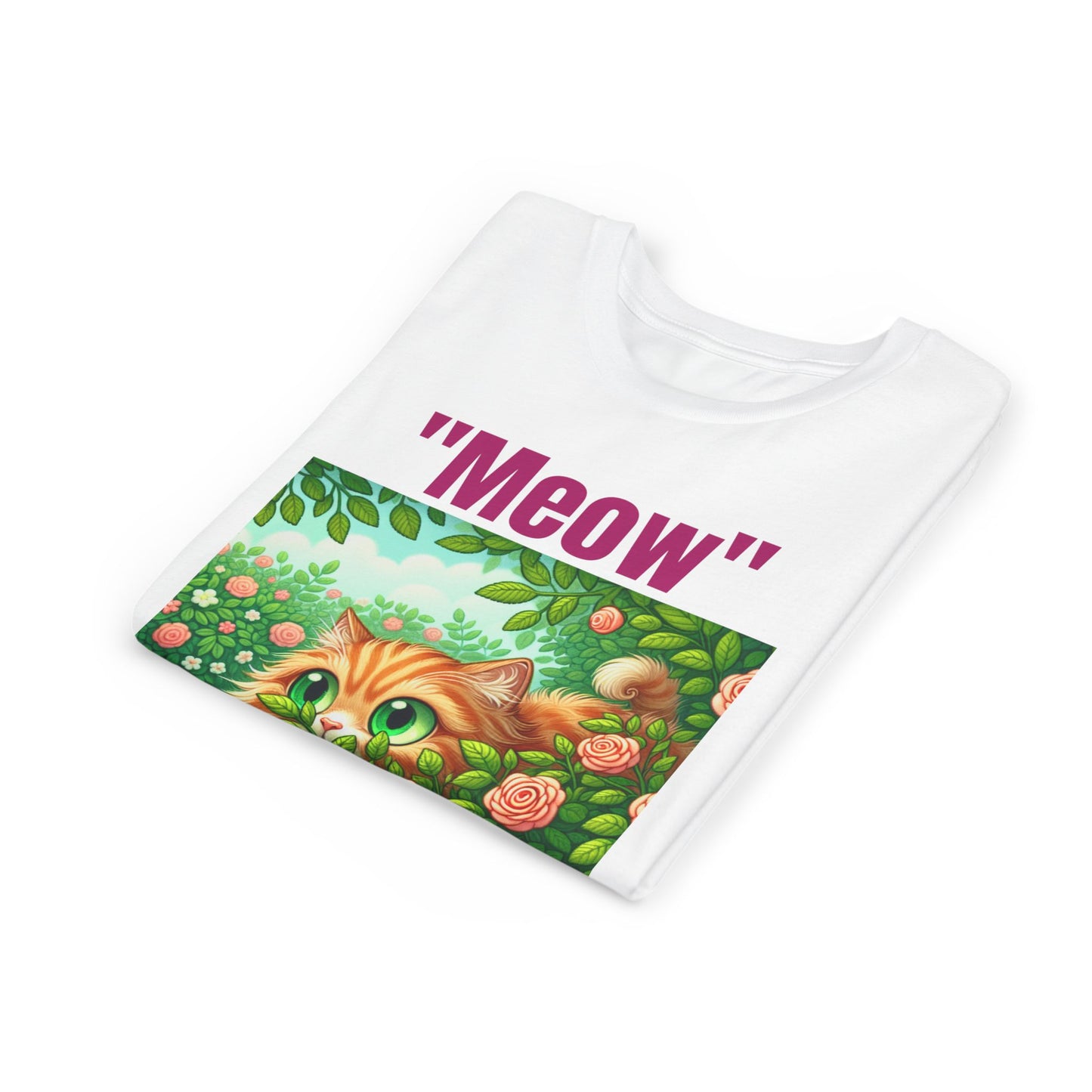 Meow Cat Youth Tee, Cute Kitten Shirt