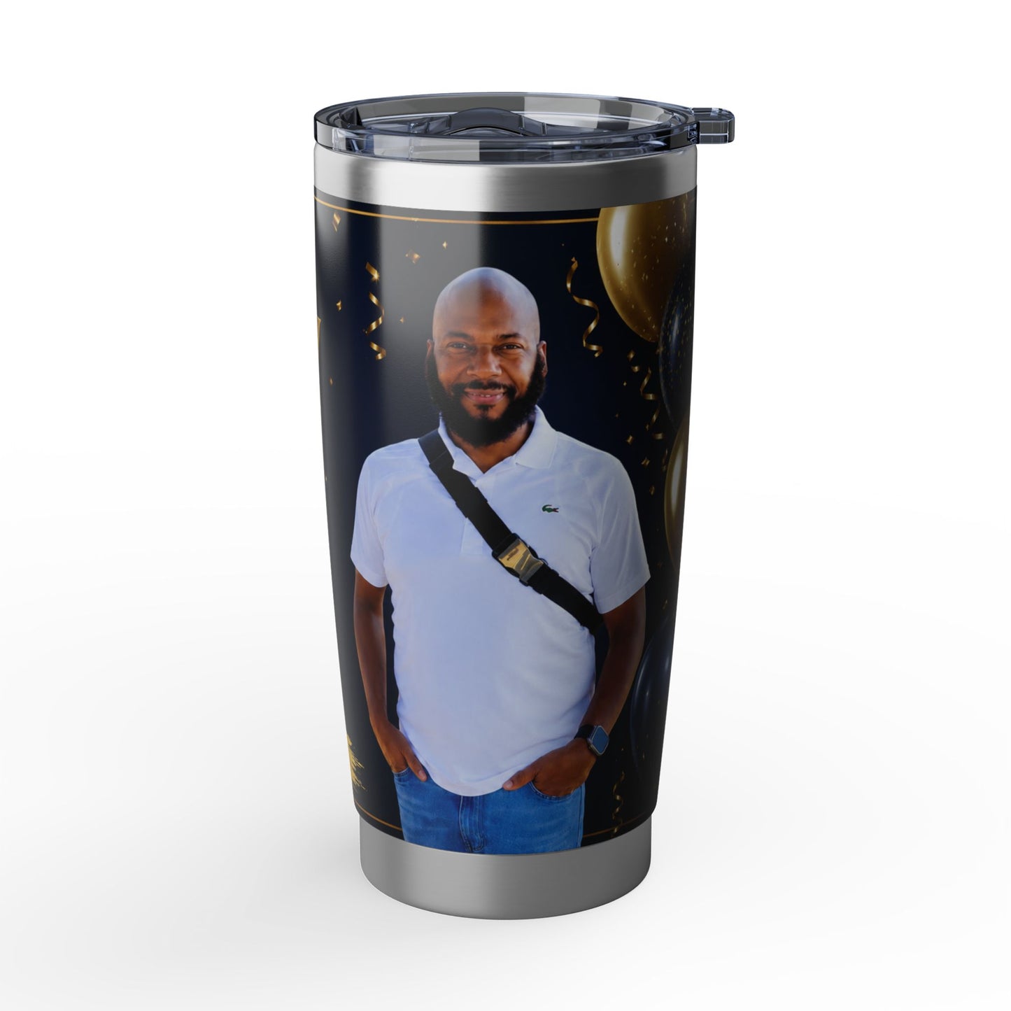 Birthday Night 20oz Tumbler – Gold & Navy Celebration Drinkware