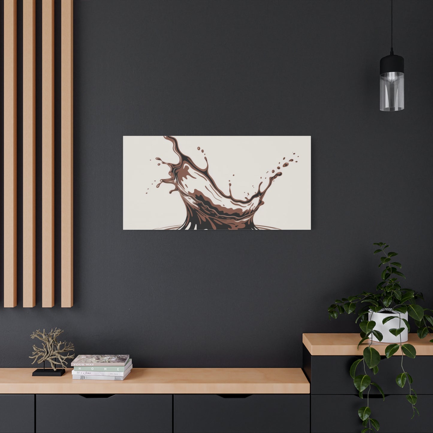 Chocolate Splash Matte Canvas Wall Art – Modern Kitchen Decor