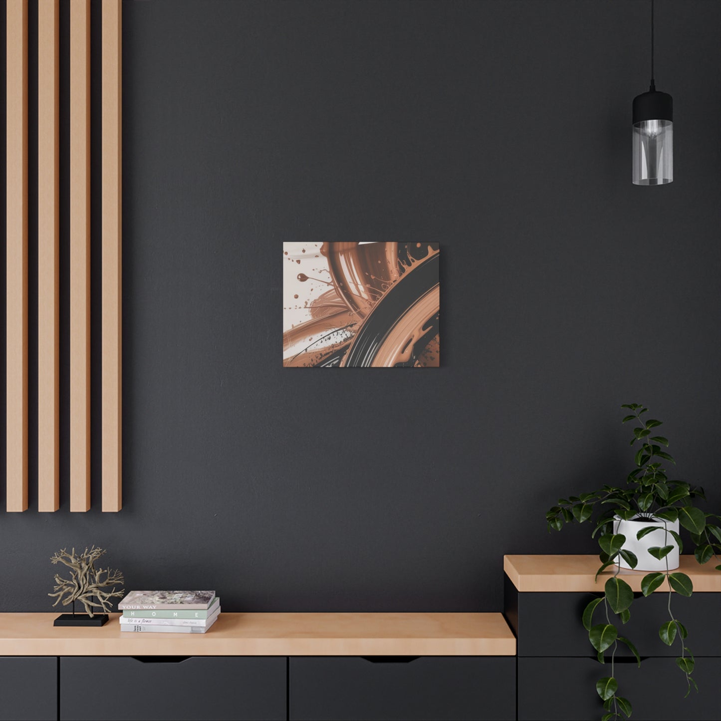 Abstract Brown Swirl Matte Canvas Wall Art (Stretched 1.25")