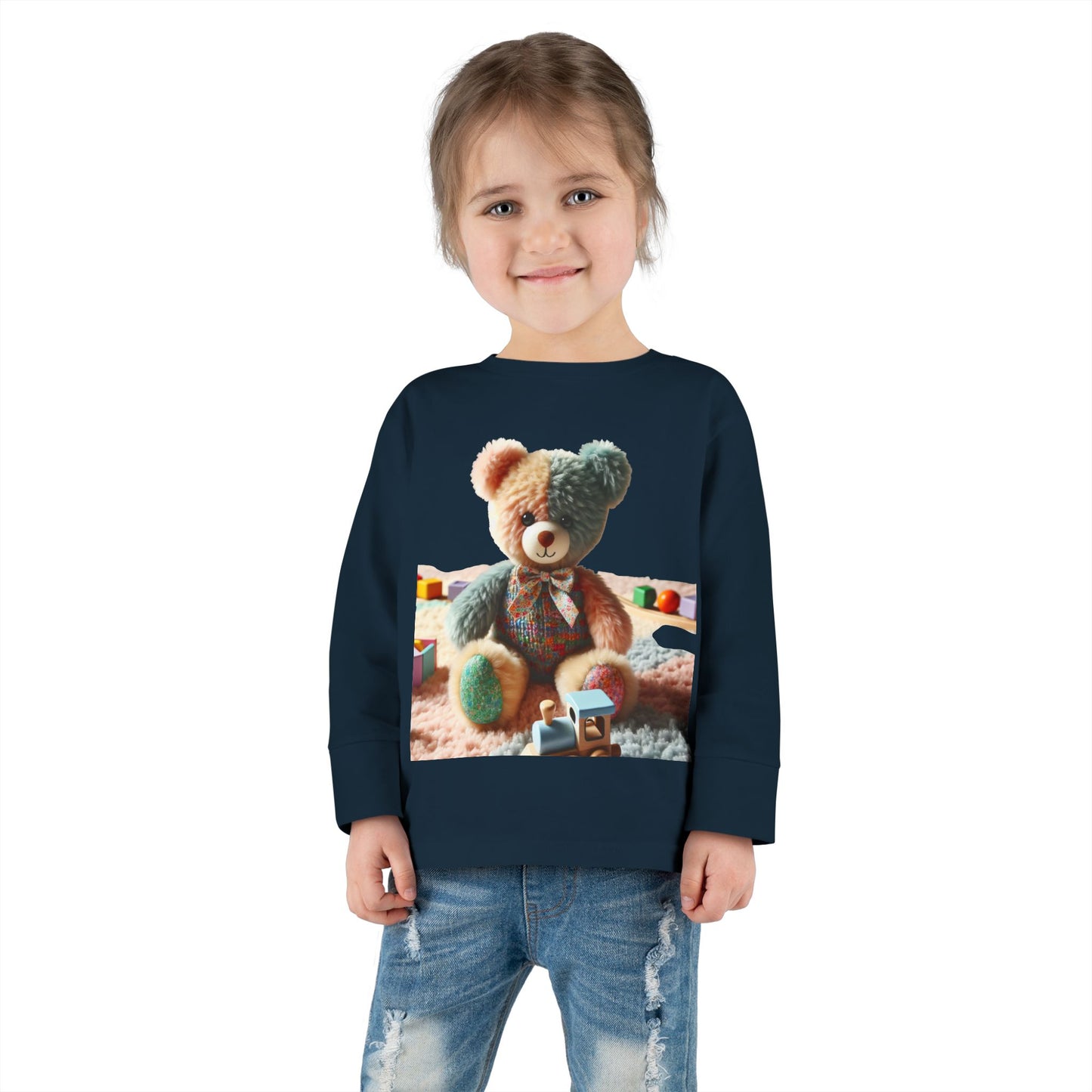 Toddler Long Sleeve Tee with Adorable Bear Design, Cute Kids Shirt, Gift for Toddlers, Birthday Outfit, Baby Shower Gift