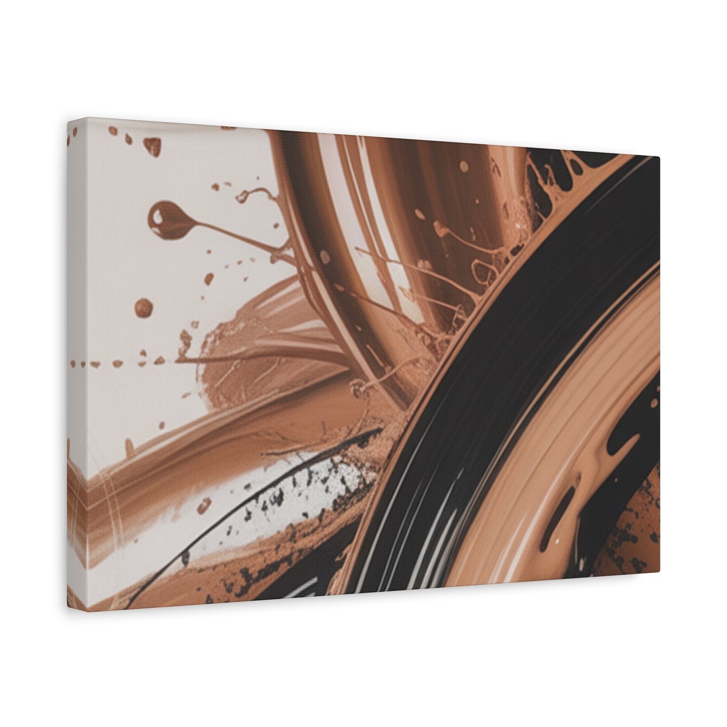 Abstract Brown Swirl Matte Canvas Wall Art (Stretched 1.25")