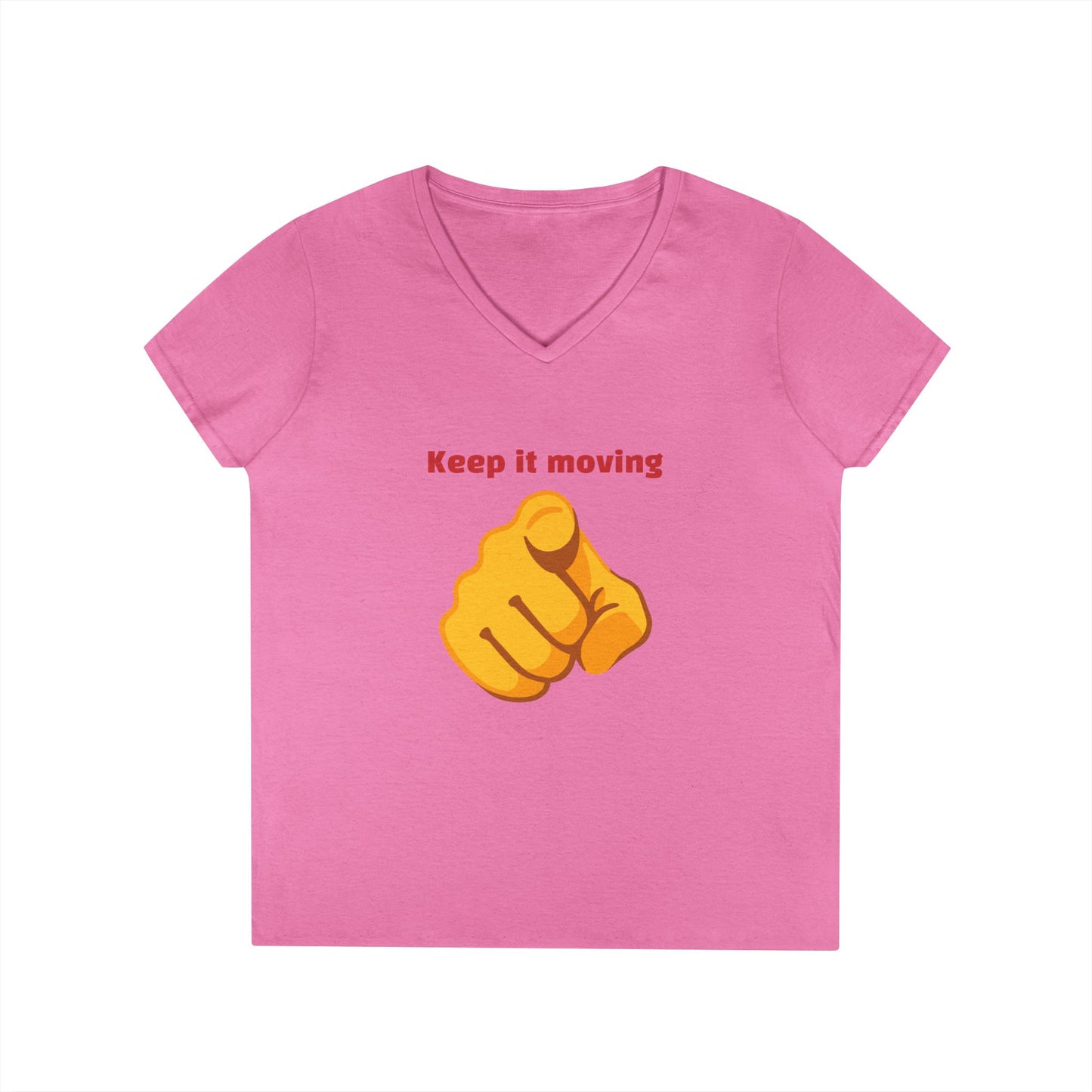 Motivational Ladies' V-Neck T-Shirt - Keep it Moving, Fitspiration Tee, Workout Shirt, Casual Wear, Gift for Fitness Enthusiasts