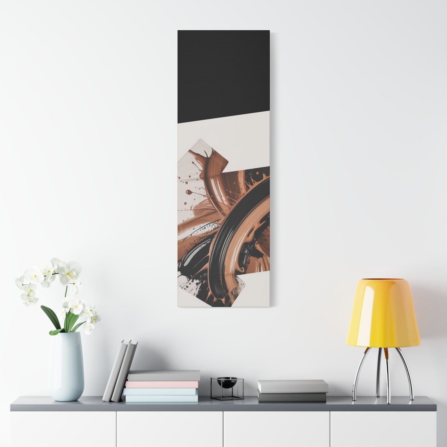 Abstract Brown Swirl Matte Canvas Wall Art (Stretched 1.25")